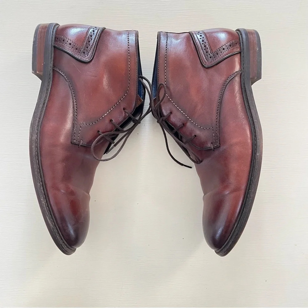 Steve Madden Bowen Mens 10.5 Brown Leather Chukka Dress Boots Wingtip Detail